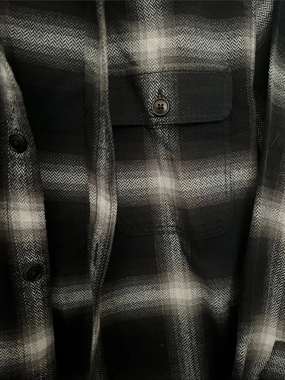 Banana Republic Black and White Plaid Button-Down Shirt
